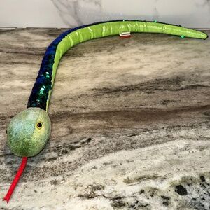 Adventure Planet FLIP SEQUIN SNAKE Sequinimals Toy Green Black 26" Reversible